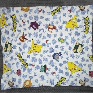 Vintage Pokemon Blanket Nintendo 90s 72inx90in Made In USA Pikachu